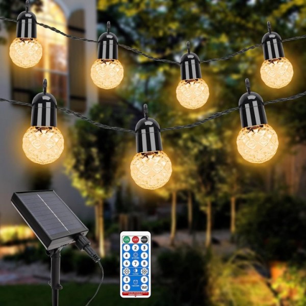 Aogled Solar String Lights Outdoor, G40 Globe Fair...