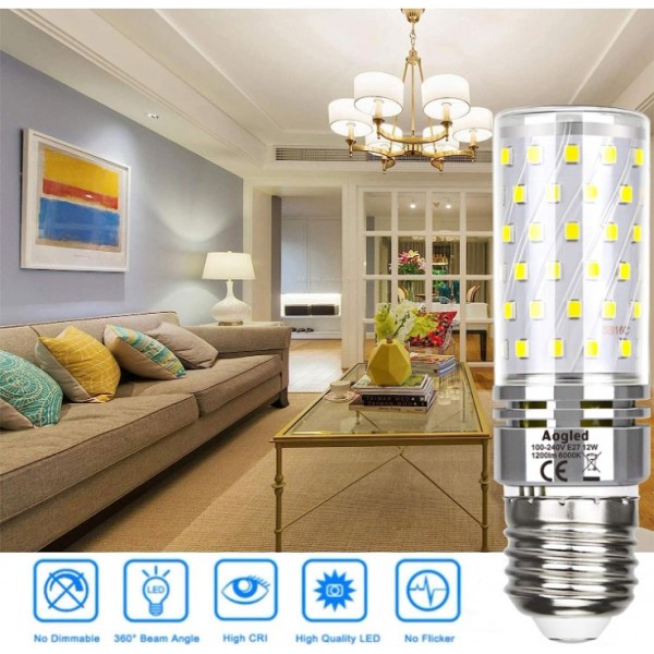 Aogled LED Light Bulb, 12 W, Modern 6000K