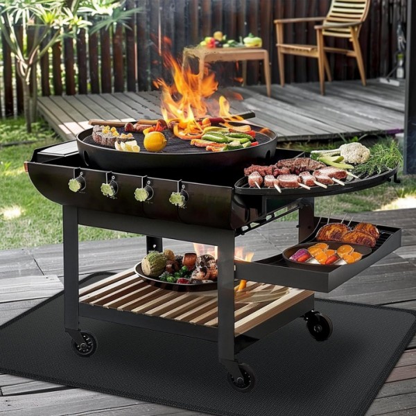 Aogled Grill Mats for Outdoor Grill 48x30 inches, Double-Sided Fireproof Grill Pad, Under Grill Mat for Outdoor Grill for Charcoal Grills, Gas Grills