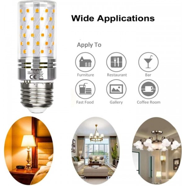 Aogled LED Light Bulb 12 W,Corn Lamp 1200 LM, Equivalent to 100 W Halogen Bulb,Warm White 3000 K