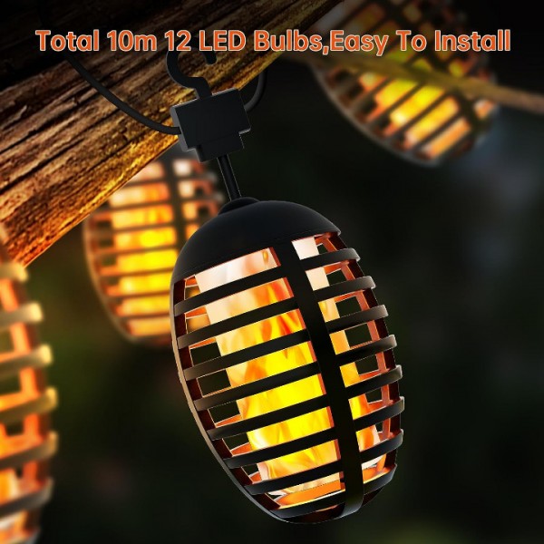 Aogled LED Lights 10 m for Outdoor Use, LED Lamp for Outdoor Torch, Garden Torches, IP65 Waterproof Lamp for Outdoors, Gardens, Paths, Backyards, Lawn 