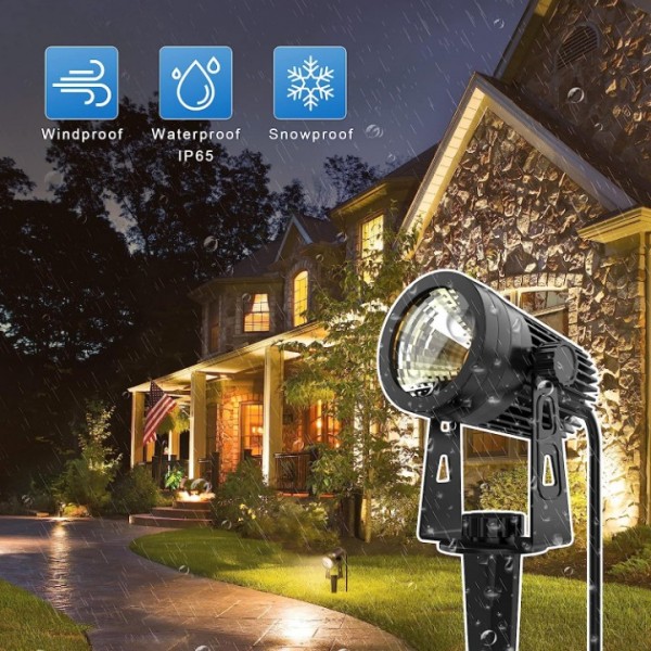 Aogled Garden Lighting LED Garden Light Warm White IP65 Waterproof, 6 x 3 W 1800 lm COB Outdoor, 3000 K Garden Spotlight with Ground Spike, Decorative Garden Lamp Lighting for Outdoor Garden Lawn