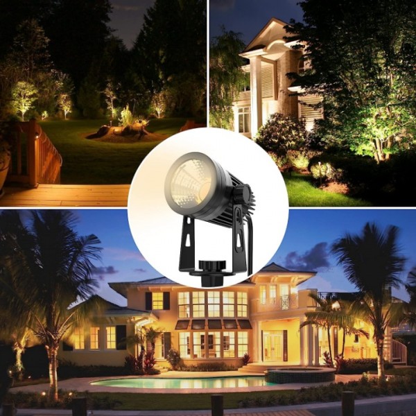 Aogled Garden Lighting LED Garden Light Warm White IP65 Waterproof, 6 x 3 W 1800 lm COB Outdoor, 3000 K Garden Spotlight with Ground Spike, Decorative Garden Lamp Lighting for Outdoor Garden Lawn