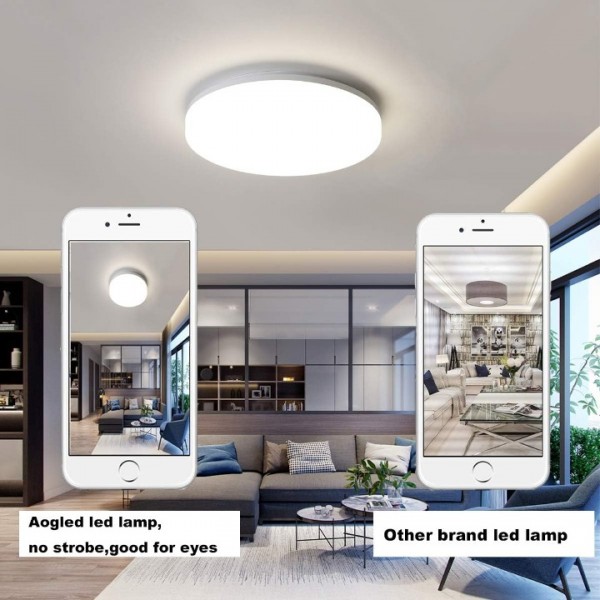 Aogled LED Ceiling Light 18 W 1800 lm 4000 K Natural White Round 22 cm Waterproof IP54 for Bedroom